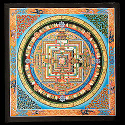 〔一点物〕タンカ - カーラチャクラ曼荼羅 時輪曼荼羅 54×54cm - サブ2