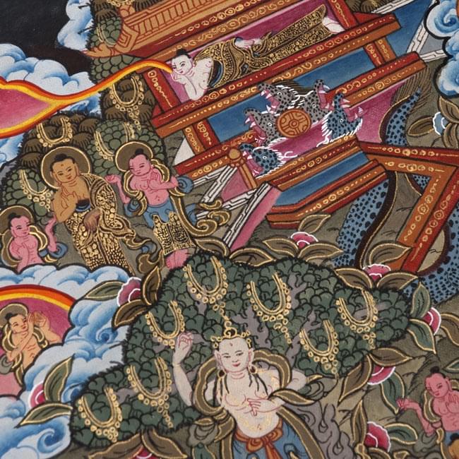 額装品　マンダラ　曼陀羅 中国手織高級美術緞通 中台八葉院（ 曼荼羅）額装 69×69