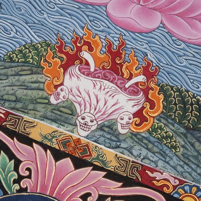 タンカ - 女神チンナマスタ【布額装済み】 6 - 絵のアップです