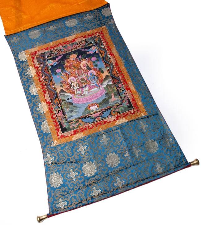 タンカ - 女神チンナマスタ【布額装済み】 8 - 全面の布を上げた所。美しい一枚です