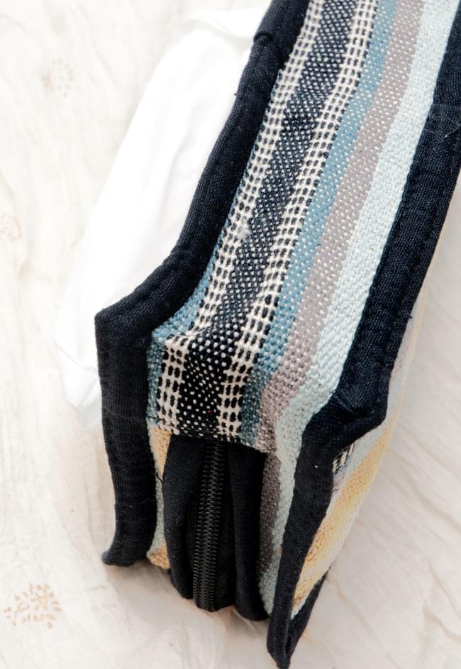 ネパールゲリのティッシュケース - 黒系 3 - 横部分の拡大写真です。