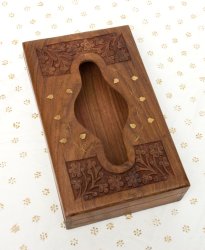 【ワケアリ】シーシャムウッドのティッシュケース - リーフの商品写真