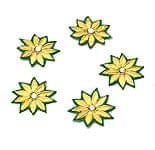 インドの刺繍アップリケ 花 5個セット　【緑】の商品写真