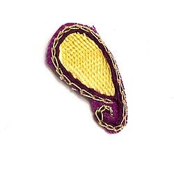 インドの刺繍アップリケ 雫 10個セット　【紫】 - サブ2