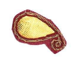 インドの刺繍アップリケ 雫 10個セット　【えんじ】 - サブ2