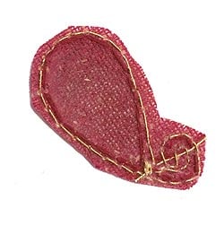 インドの刺繍アップリケ 雫 10個セット　【えんじ】 - サブ3