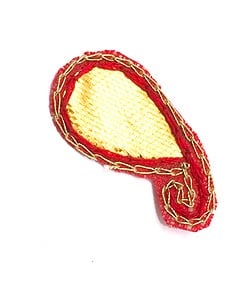 インドの刺繍アップリケ 雫 10個セット　【赤】 - サブ2