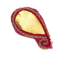 インドの刺繍アップリケ 雫 10個セット　【赤紫】 - サブ2