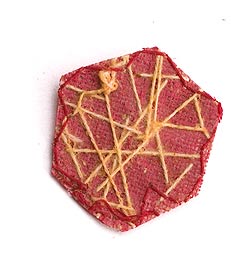 インドの刺繍アップリケ 花 5個セット　【赤×金】　 - サブ3