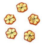 インドの刺繍アップリケ 花 5個セット　【オレンジ×金】の商品写真