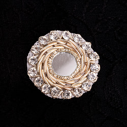 【6個入】インドのビジュー刺繍　デコパーツ　大フラワーミラーパーツ - サブ2