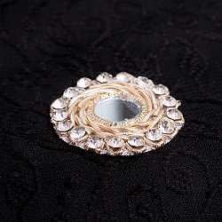 【6個入】インドのビジュー刺繍　デコパーツ　大フラワーミラーパーツ - サブ4