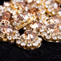 【25個入】インドのビジュー　デコパーツ　小クリスタル×ゴールド - サブ4