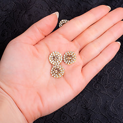 【12個入】インドのビジュー　デコパーツ　小クリスタル×ゴールド - サブ5