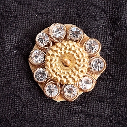 【10個入】インドのビジュー　デコパーツ　小クリスタル×ヴィンテージゴールド  - サブ2