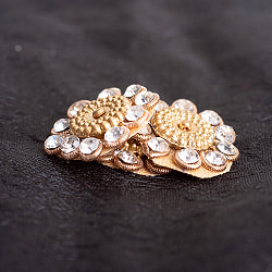 【10個入】インドのビジュー　デコパーツ　小クリスタル×ヴィンテージゴールド  - サブ5