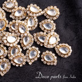 【25個入】インドのビジュー デコパーツ 小クリスタル ティアドロップ