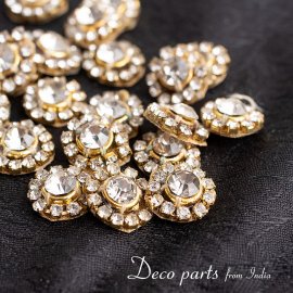 【25個入】インドのビジュー デコパーツ 小クリスタル サークル