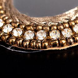 【5個入】インドのビジューミラー刺繍　デコパーツ　大　ゴールドサークル - サブ2