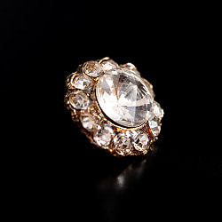 【10個入】インドのビジュー　ボタン型デコパーツ　小　クリスタル - サブ2