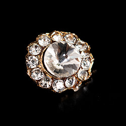 【10個入】インドのビジュー　ボタン型デコパーツ　小　クリスタル - サブ3