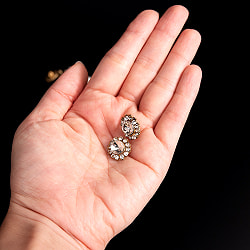 【10個入】インドのビジュー　ボタン型デコパーツ　小　クリスタル - サブ5