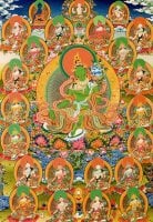 グリーン・ターラのポストカード(PCD-GOD-259)