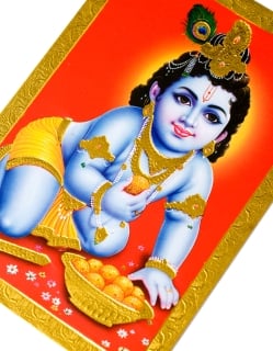金の神様ポストカード-ベイビークリシュナ - サブ3