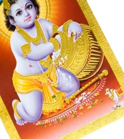 金の神様ポストカード-ベイビークリシュナ - サブ3