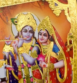 金の神様ポストカード-クリシュナとラーダ - サブ2