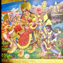 金の神様ポストカード-ドゥルガー・ハヌマーン・バイラヴァ - サブ2