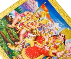 金の神様ポストカード-ドゥルガー・ハヌマーン・バイラヴァ - サブ3