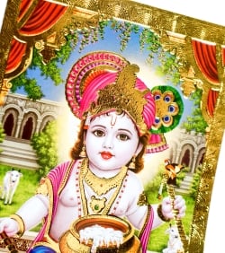 金の神様ポストカード-ベイビークリシュナ - サブ2