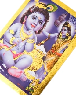 金の神様ポストカード-ベイビークリシュナ - サブ3