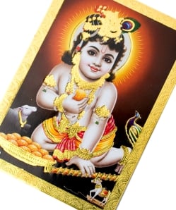 金の神様ポストカード-ベイビークリシュナ - サブ3