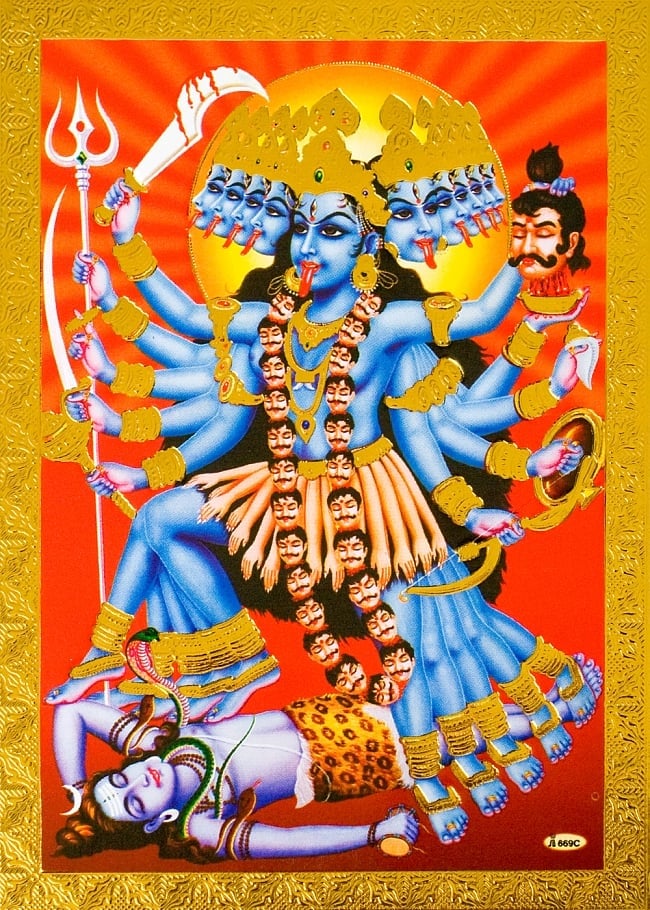 金の神様ポストカード-カーリーの写真神様,ポストカード,金,ゴールド,