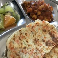 玉ねぎとにんじん入りのドーサ(Dosa)