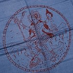 (190cm×100cm)カーリーとシヴァ神 - ブルーの商品写真