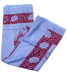 (190cmx100cm)シヴァ神と花柄の大ラムナミ - ブルーの商品写真