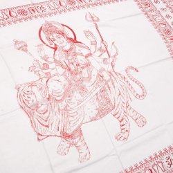 [190cm×100cm]トラに乗ったドゥルガー - ホワイトの商品写真