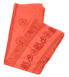 (190cmx100cm)オーンとサンスクリット文字の大ラムナミ - 濃オレンジの商品写真