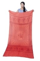 (190cm×100cm)ガネーシャのラムナミスカーフ - サーモンの商品写真