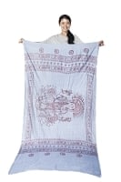 (200cm×100cm)大ガネーシャのラムナミスカーフ - 青灰の商品写真