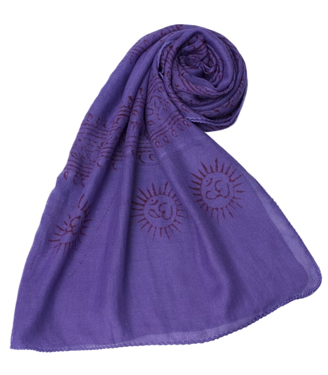 (約180cm×40cm)インド薄ラムナミ(ロング） - パープル 6 - スカーフなどにぴったりの布地です。