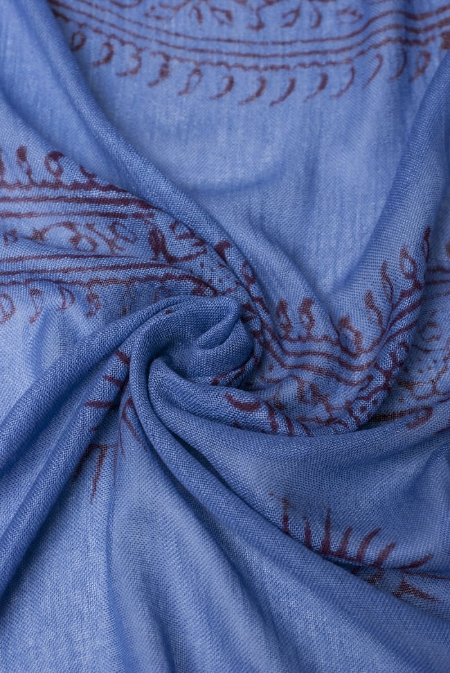 (約180cm×40cm)インド薄ラムナミ(ロング） - ブルーの写真1枚目です。柔らかい質感はとても気持ち良いです。ラムナミ,神様布,スカーフ,インド　布,おみやげ