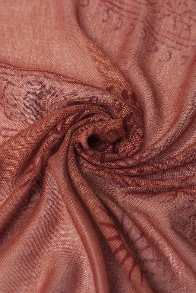 (約180cm×40cm)インド薄ラムナミ(ロング） - テラコッタの写真1枚目です。柔らかい質感はとても気持ち良いです。ラムナミ,神様布,スカーフ,インド　布,おみやげ