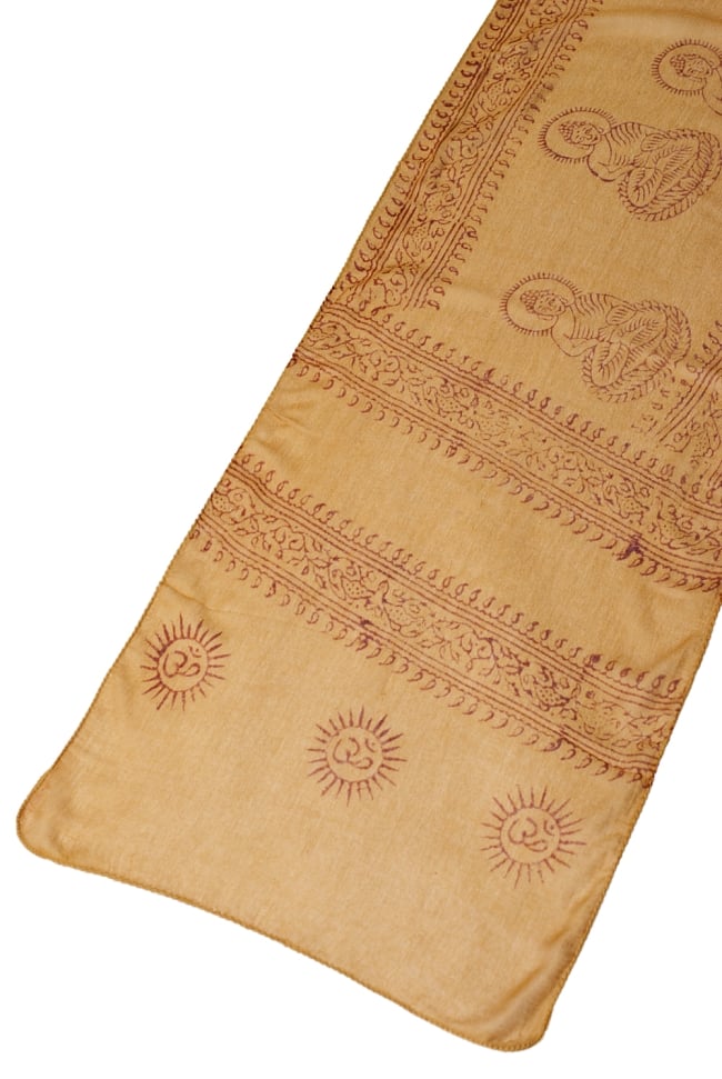 (約180cm×40cm)インド薄ラムナミ(ロング) - ターメリック 2 - 広げてみた様子です。