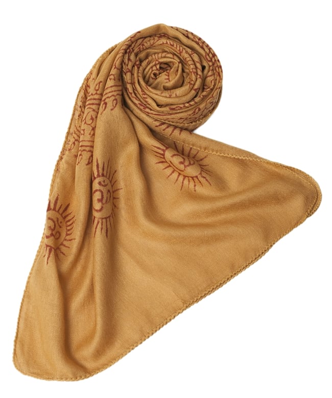 (約180cm×40cm)インド薄ラムナミ(ロング) - ターメリック 6 - スカーフなどにぴったりの布地です。