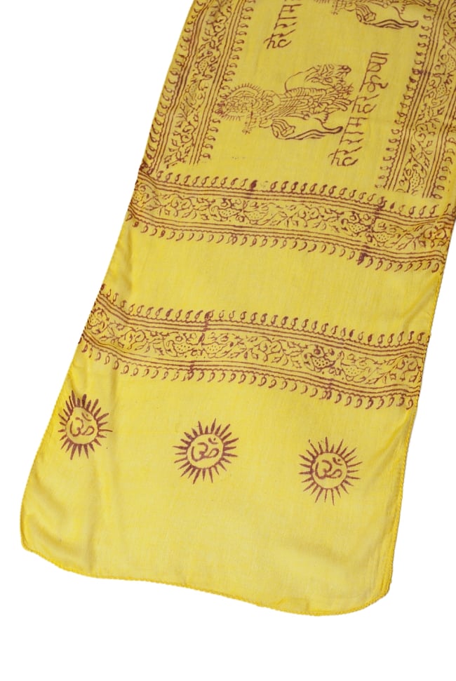 (約180cm×40cm)インド薄ラムナミ(ロング) - イエロー 2 - 広げてみた様子です。