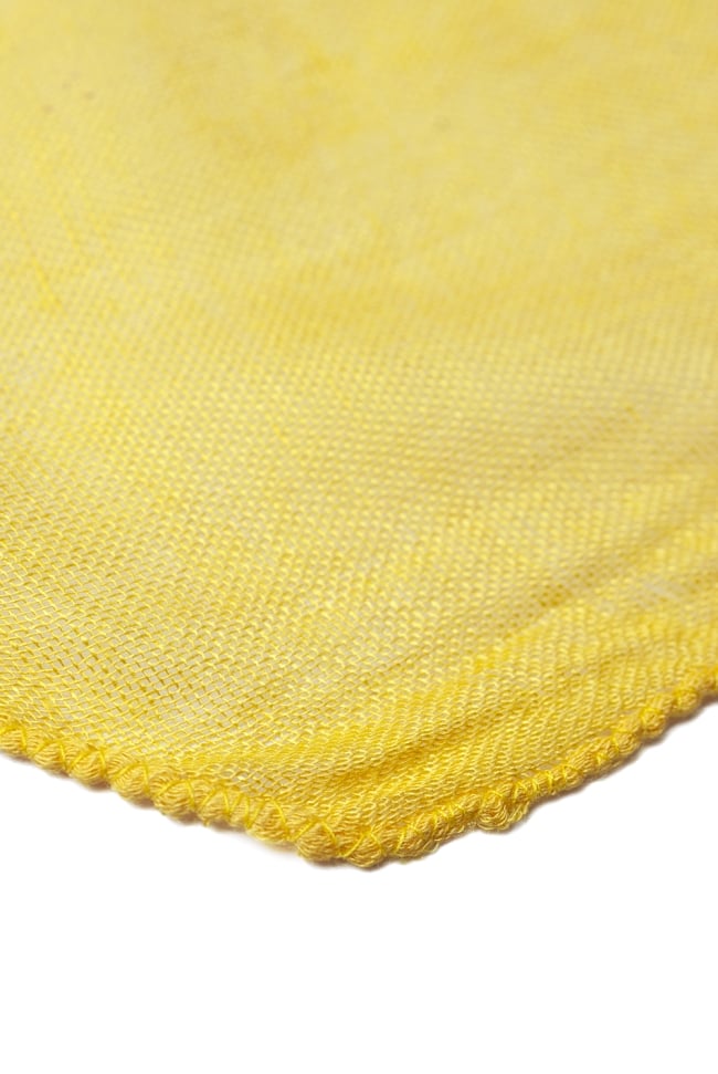 (約180cm×40cm)インド薄ラムナミ(ロング) - イエロー 4 - 端っこの様子です。